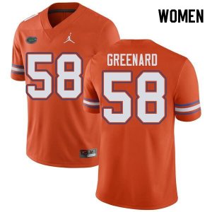 Women's Florida Gators #58 Jonathan Greenard NCAA Jordan Brand Orange Authentic Stitched College Football Jersey XEU5462KD